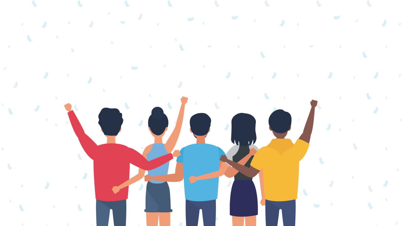 다양성의 사람들과 함께 인권 애니메이션