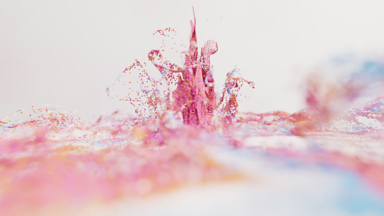 추상적인 흐르는 파동 입자 배경, 3d 렌더링