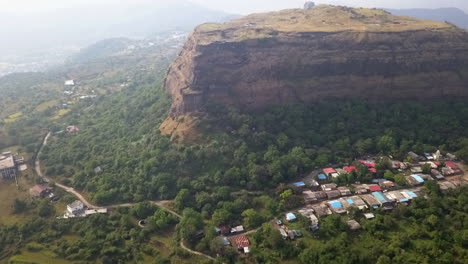 ancient lohagad fort was built on flat mountain outcrop in maharashtra