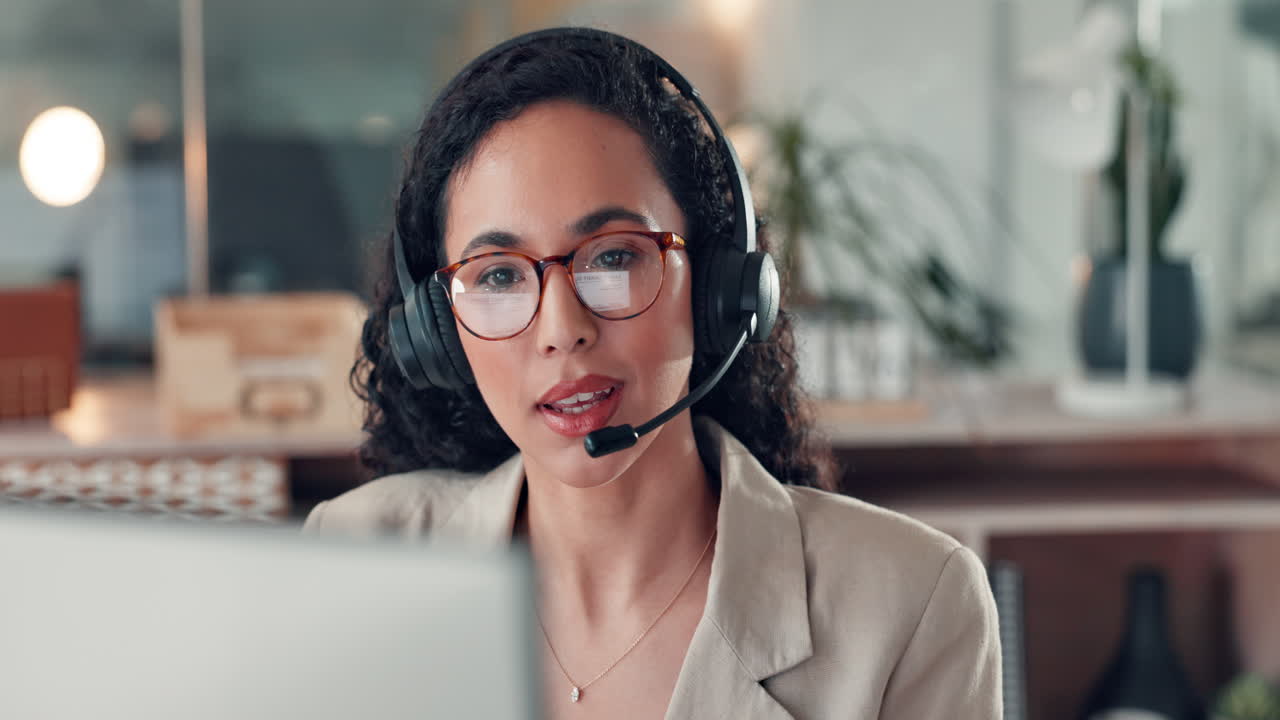 Business woman working in a call center