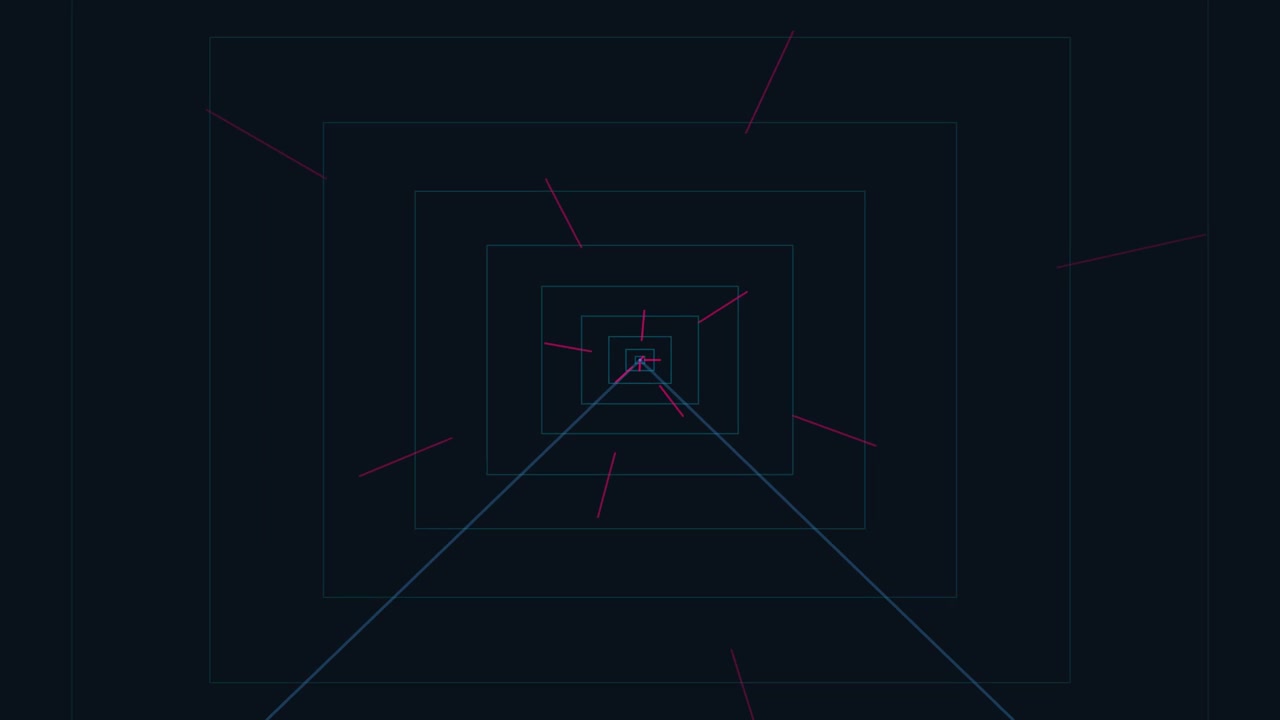 Abstract Digital Tunnel with Moving Geometric Rectangles
