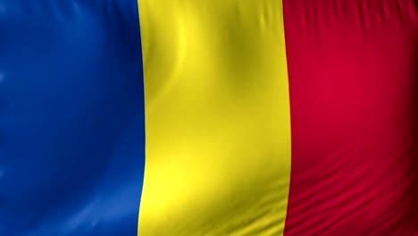 bandera nacional de rumania. bucle sin costuras 4k bandera rumania realista llena agitando contra el fondo.