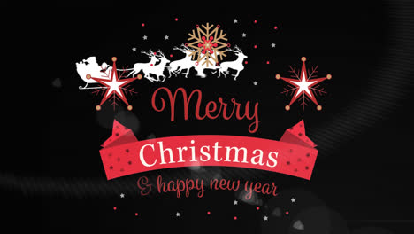 Animation-of-merry-christmas-text-over-santa-in-sleigh