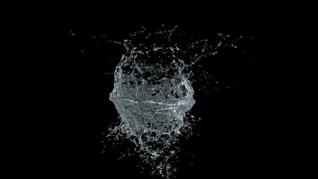 bucle de textura de cascada 4k con, aislado en negro con alfa.