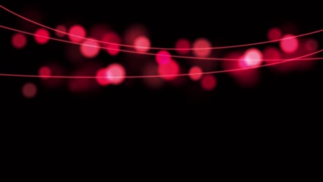 marco de guirnaldas de luz roja de animación sobre fondo negro.