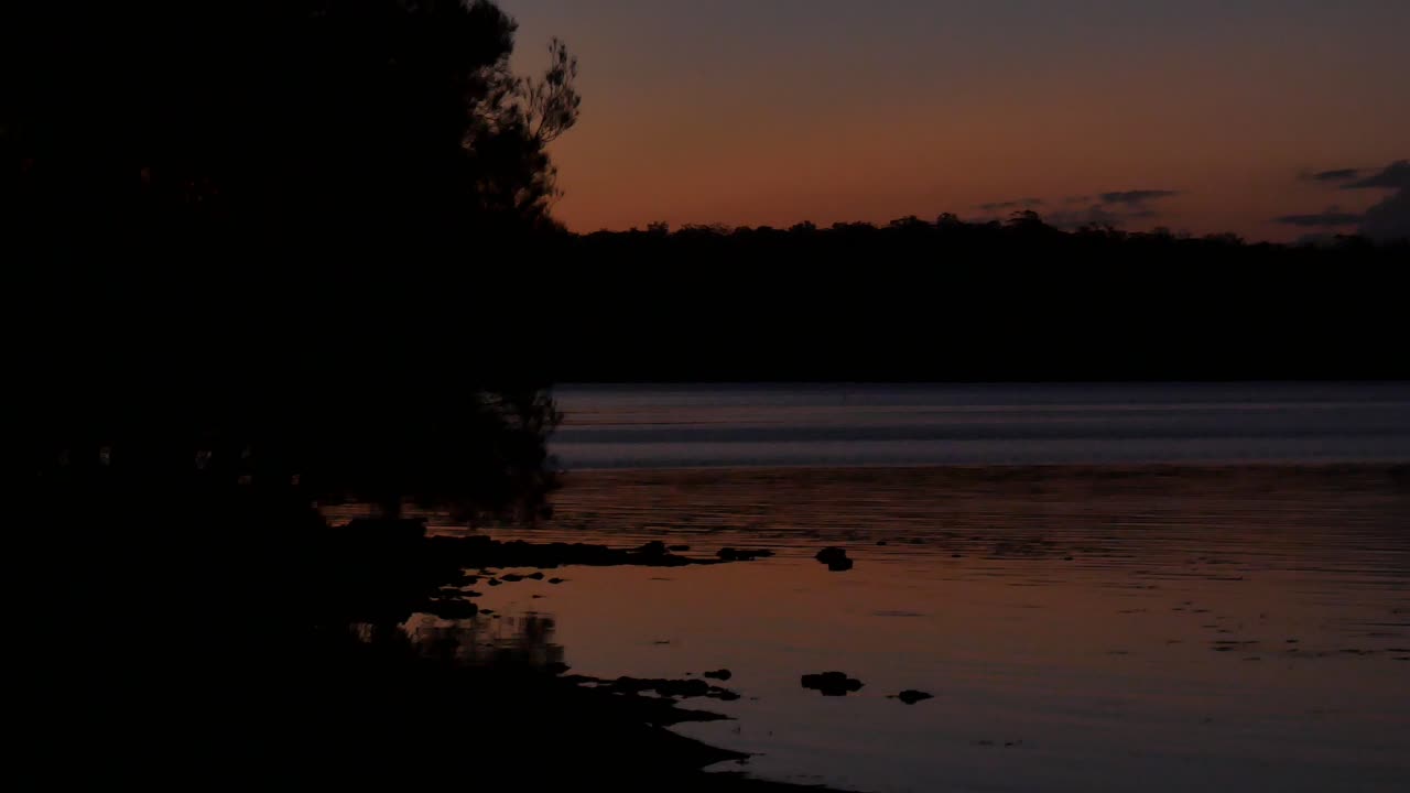 Sun setting on the lake