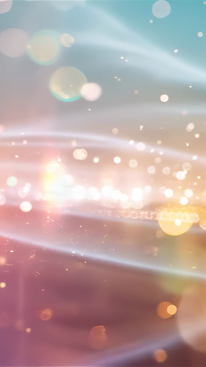 Vertical video: Filling screen, teal glow making bands sweeping, forming core with orbs, sparks