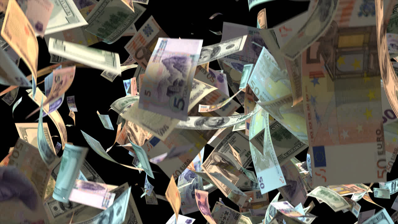 Falling Money from Different Countries