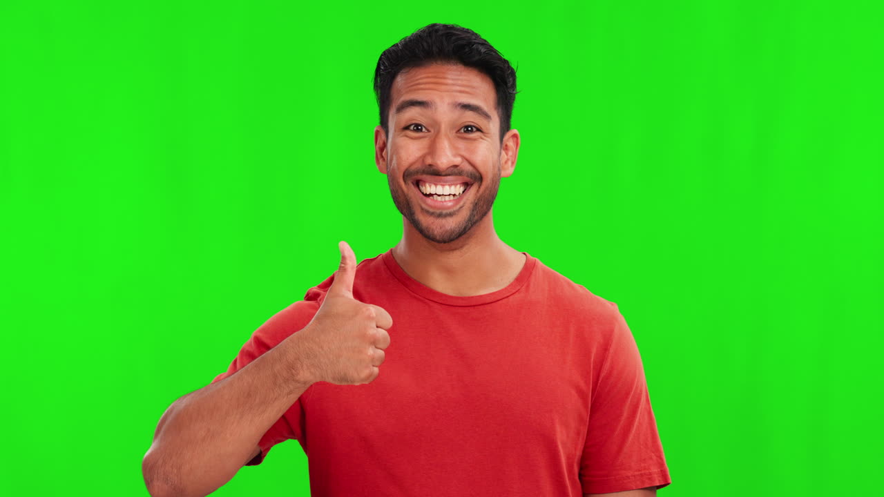 pulgares hacia arriba, motivación o apoyo con un hombre