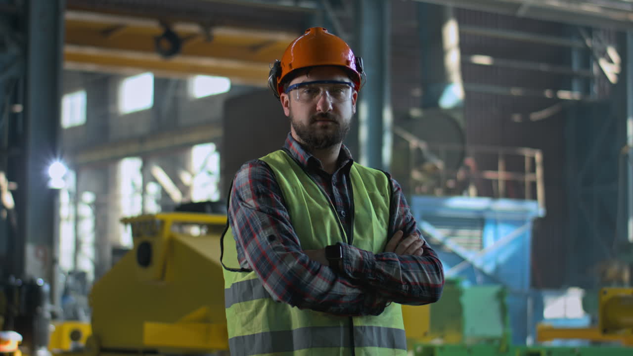 retrato de un trabajador de fábrica