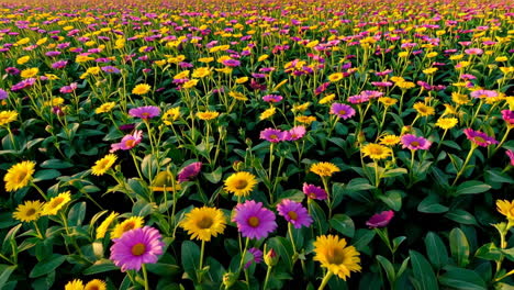 vibrant field of flowers