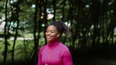 woman running in a park