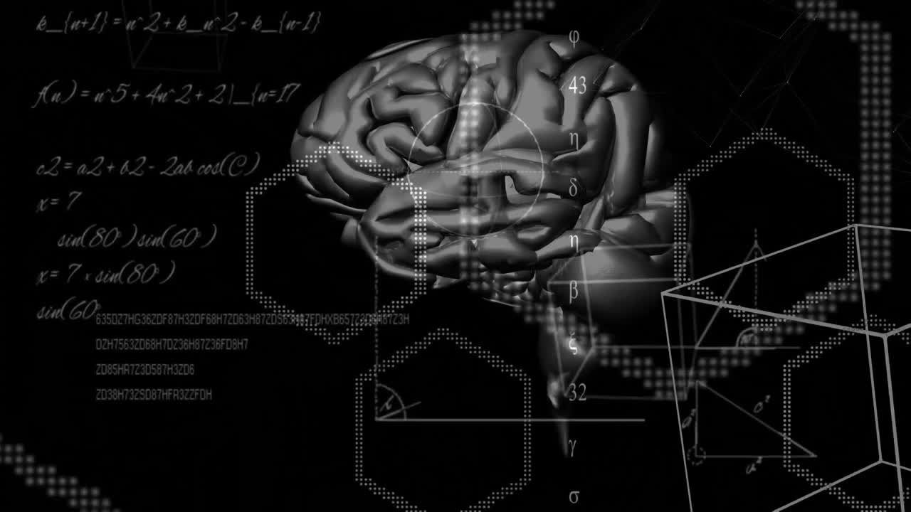 Animation of brain with technology and data processing
