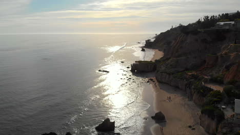 Drone footage above Malibu cliffs