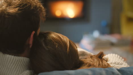 a happy young couple hugging