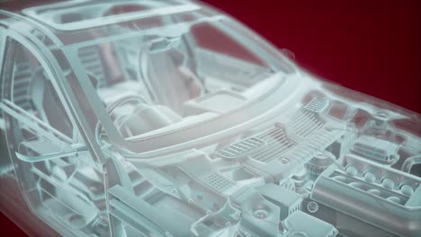 Animación-Holográfica-Del-Modelo-De-Coche-De-Estructura-Metálica-3d