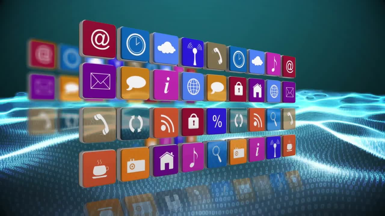 animación de iconos de medios a través de codificación binaria