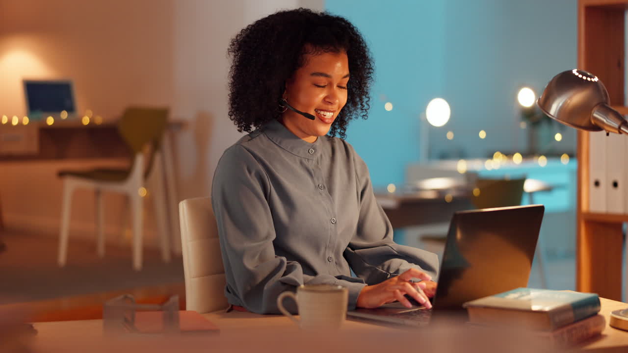 Laptop, customer service and working from home