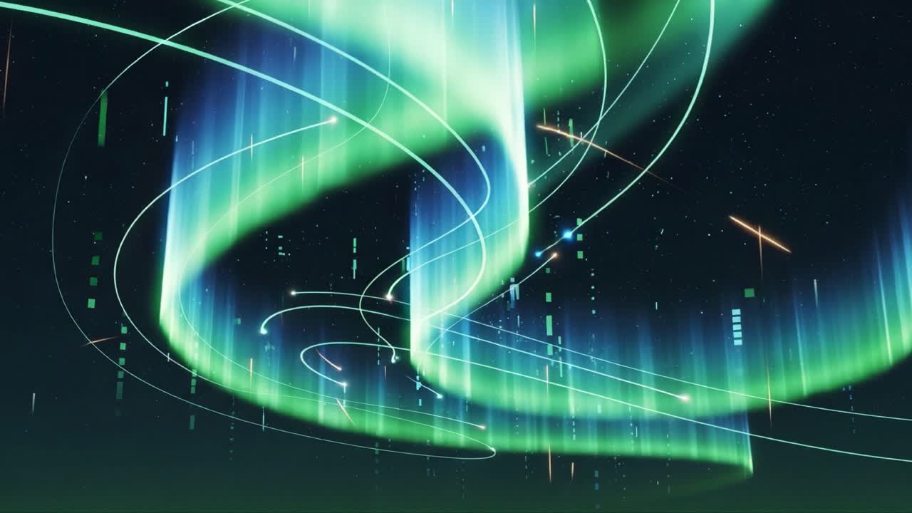 A Mesmerizing Display of Aurora Lights: Captivating Streams of Color and Energy Illuminate the Night Sky in Stunning Visual Harmony and Movement