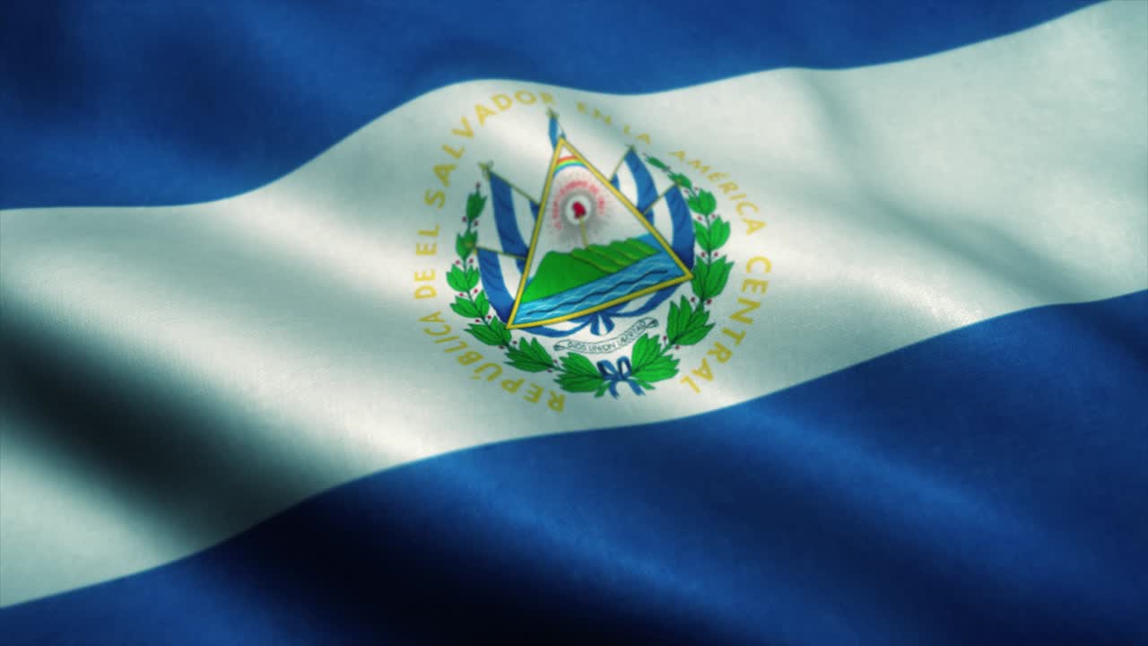 엘살바도르의 국기, 바람에 흔들리는 엘살바도의 국기, 엘살바다르의 표지, 없는 루프 애니메이션