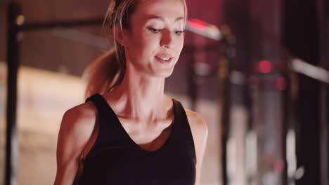 Slow-Motion-Of-Sporty-Young-Woman-Exercising-With-Jump-Rope-At-Gym