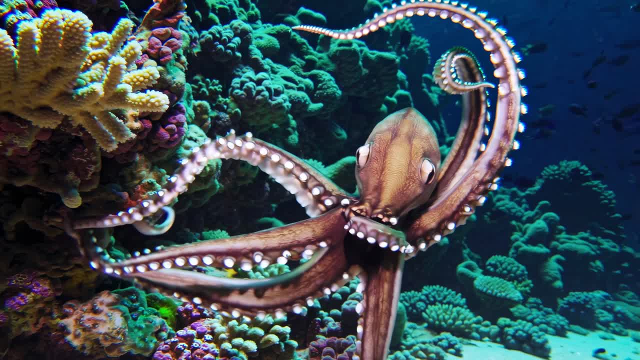 Octopus on Coral Reef