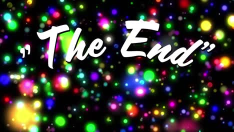 animación del texto final sobre luces brillantes