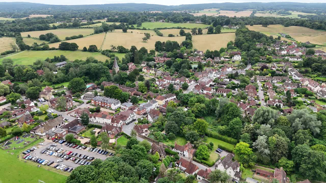 Aerial View of a Charming English Village