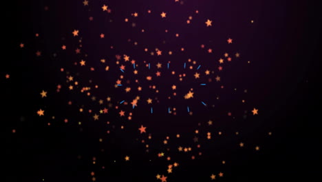 animation of multicolored geometric shapes and dots against black background