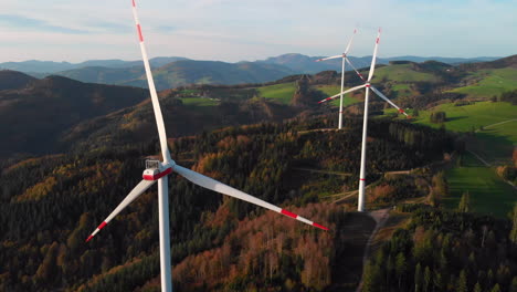 Approaching-wind-turbine-on-the-Black-Forrest-mountain-top-30fps-4k