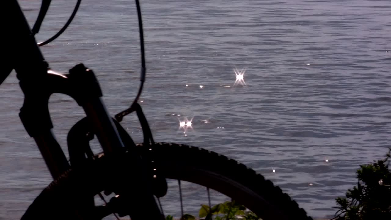 Silhouette of a Bicycle by the Water