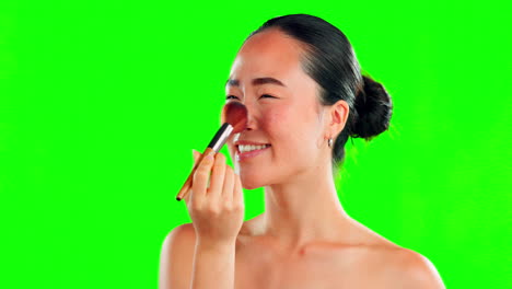 Beauty,-makeup-and-face-of-Asian-woman-with-brush