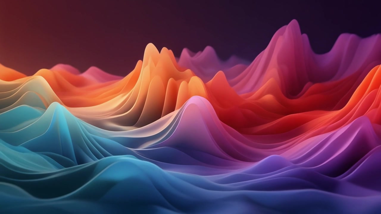Movimento ondulatorio 3D astratto con colori sfumati vivaci