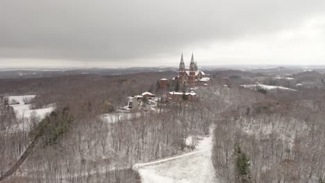 Cinematic-Aerial-View-of-Historic-Holy-Hill