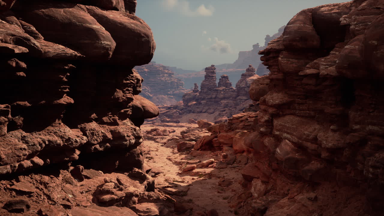 impresionante vista de un cañón de roca roja