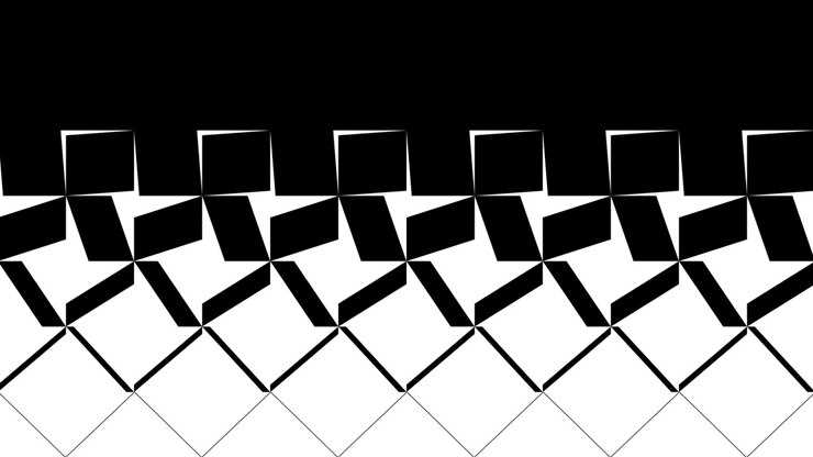 Abstract Geometric Animation of Rotating Squares Transitioning to White Background