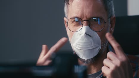 man working from home during pandemic