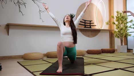 Woman-doing-yoga-indoors