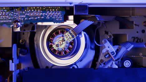 inside a vintage vhs vcr