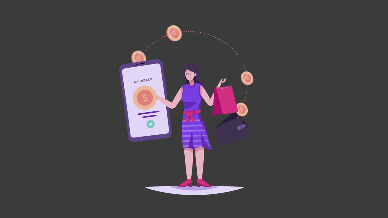 mujer usando una aplicación de devolución de dinero