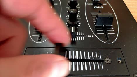 close up of a dj mixer