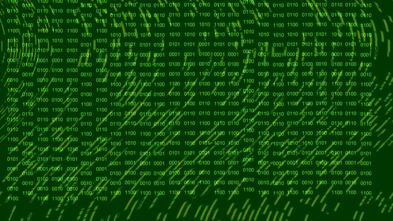 데이터 및 바이너리의 애니메이션 데이터 폭풍 깜박임 스트림