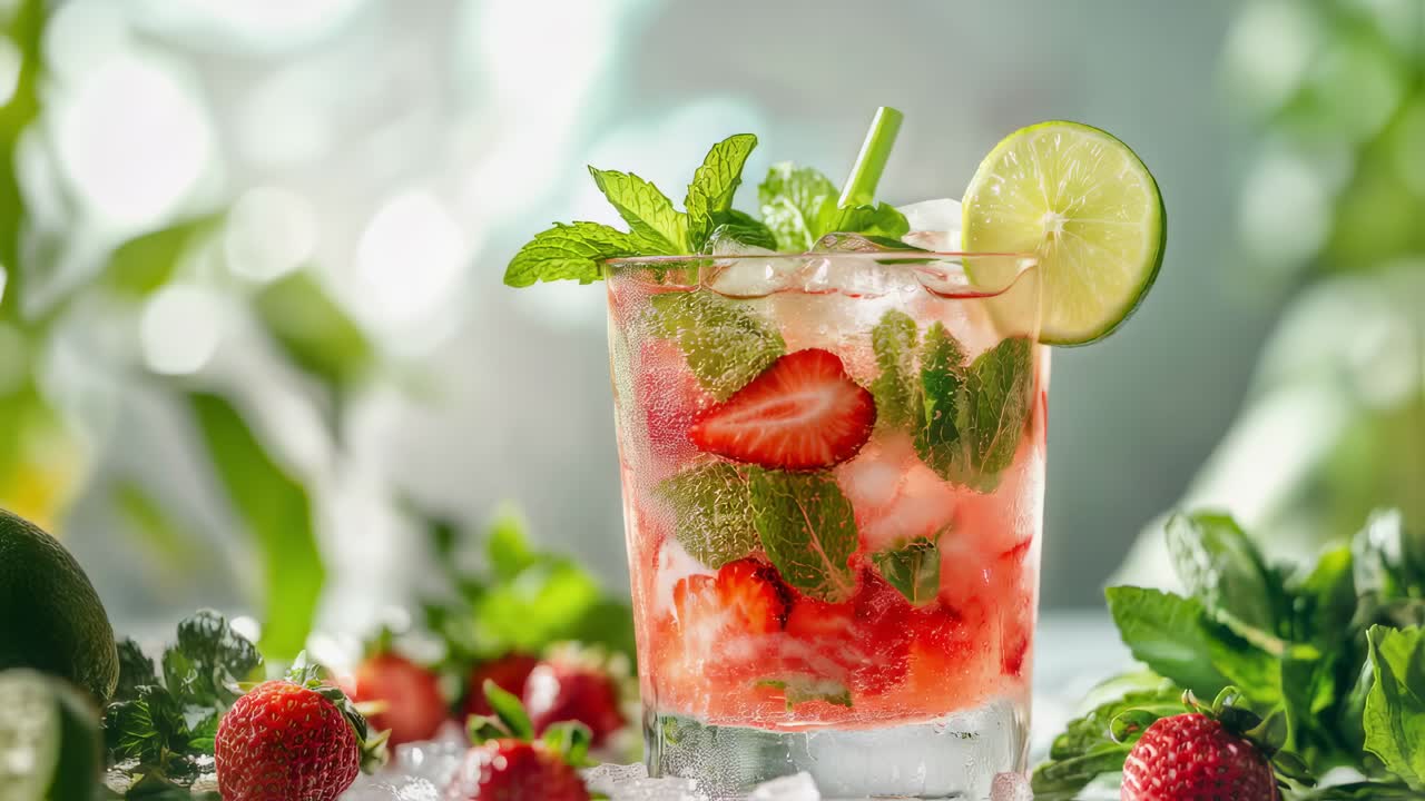 딸기 모히토 칵테일