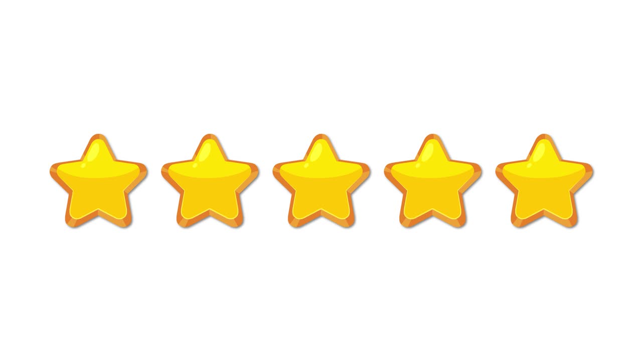 Stars filling up to indicate rating