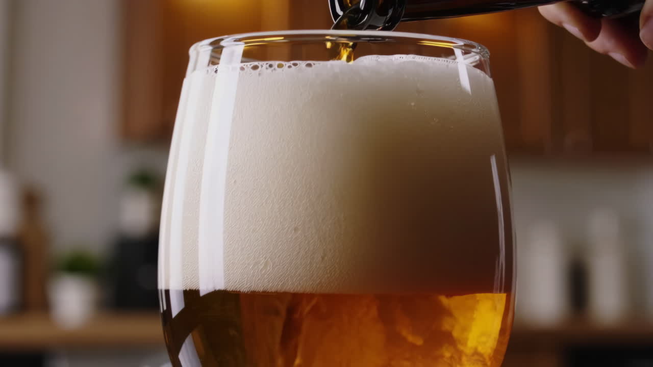 vertiendo cerveza en un vaso