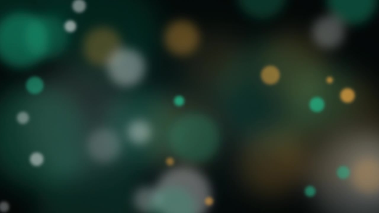 Sfondo Astratto con Luci Bokeh Verdi e Dorate Fluttuanti