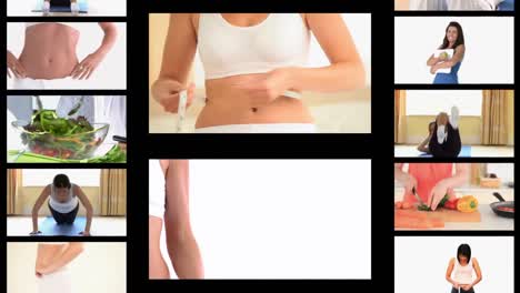 montage of fit women dieting