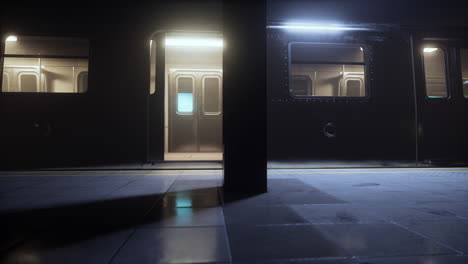 Estación-De-Metro-Oscura-Y-Vacía