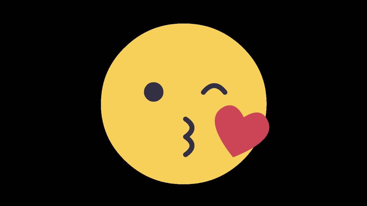 Kissing Emoji Love Emoticon Black Screen 4K