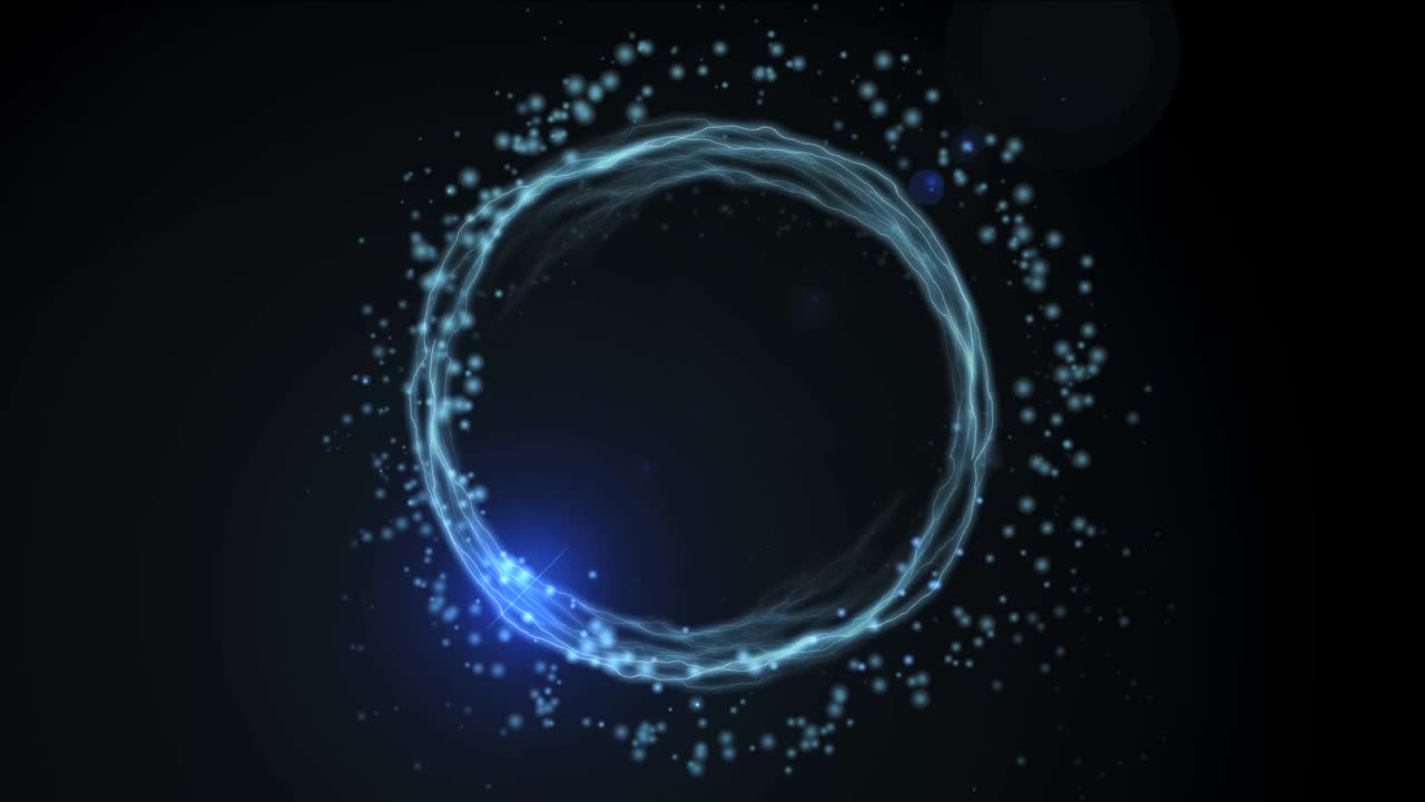 입자 및 번개와 함께 회전하는 에너지 링